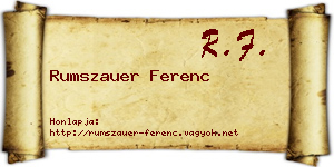 Rumszauer Ferenc névjegykártya