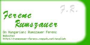 ferenc rumszauer business card